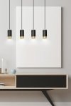 LAMPA WISZĄCA TUBA NAD STÓŁ DO KUCHNI JADALNI EMIBIG FUMIKO 4 BL/GOLD