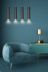 LAMPA WISZĄCA NAD STÓŁ DO KUCHNI JADALNI TUBA EMIBIG KIBO 4 BL/GOLD