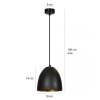 LAMPA WISZĄCA METALOWA KOPUŁA NAD STÓŁ WYSPĘ EMIBIG LENOX 1 BLACK / GOLD