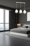 LAMPA WISZĄCA METALOWA KOPUŁA NAD STÓŁ WYSPĘ EMIBIG LENOX 3 WHITE / GOLD