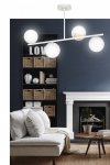 LAMPA WISZĄCA KULE BIAŁE DO POKOJU SYPIALNI EMIBIG FLOKI 4 WHITE-GOLD