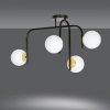 LAMPA SUFITOWA NOWOCZESNA KULE BIAŁE EMIBIG RAGNAR 4B BLACK GOLD