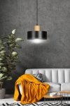 LAMPA WISZĄCA NAD STÓŁ Z DREWNEM EMIBIG TORIN 1 BLACK