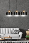 LAMPA WISZĄCA NAD STÓŁ Z DREWNEM EMIBIG TORIN 3 BLACK