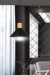LAMPA WISZĄCA CZARNA METALOWA NAD STÓŁ Z DREWNEM EMIBIG ROWEN 1 BLACK