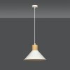 LAMPA WISZĄCA METALOWA NAD STÓŁ BIAŁA Z DREWNEM EMIBIG ROWEN 1 WHITE