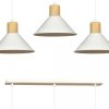 LAMPA WISZĄCA METALOWA NAD STÓŁ BIAŁA Z DREWNEM EMIBIG ROWEN 3 WHITE