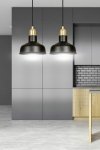 LAMPA WISZĄCA CZARNO ZŁOTA METALOWA LOFT NAD STÓŁ EMIBIG IBOR 2 BLACK