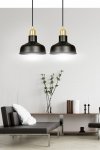 LAMPA WISZĄCA CZARNO ZŁOTA METALOWA LOFT NAD STÓŁ EMIBIG IBOR 2 BLACK