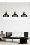 LAMPA WISZĄCA CZARNO ZŁOTA METALOWA LOFT NAD STÓŁ EMIBIG IBOR 3 BLACK