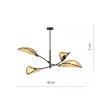 LAMPA WISZĄCA DEKORACYJNA DO SALONU SYPIALNI EMIBIG LOTUS 4 BLACK/RATTAN