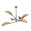 LAMPA WISZĄCA DEKORACYJNA DO SALONU SYPIALNI EMIBIG LOTUS 6 BLACK/RATTAN