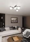 LAMPA SUFITOWA PLAFON KULE NOWOCZESNA EMIBIG SMART 4 BLACK/OPAL