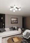 LAMPA SUFITOWA PLAFON KULE NOWOCZESNA EMIBIG SMART 5 BLACK/OPAL