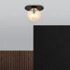 LAMPA SUFITOWA NOWOCZESNA PLAFON KULE SZKLANE EMIBIG PLAZA 1 BLACK/MIODOWY