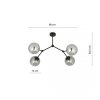 LAMPA WISZĄCA CZARNA KULE SZKLANE EMIBIG SPACE 4 BLACK/GRAFIT