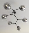 LAMPA WISZĄCA CZARNA KULE SZKLANE EMIBIG SPACE 6  BLACK/GRAFIT