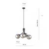 LAMPA WISZĄCA CZARNA NOWOCZESNA KLOSZE KULE EMIBIG NOVA 4  BLACK/GRAFIT