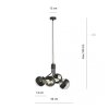 LAMPA WISZĄCA CZARNA NOWOCZESNA KLOSZE KULE EMIBIG NOVA 4  BLACK/STRIPE