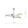 LAMPA WISZĄCA CZARNA DEKORACYJNA DO POKOJU SALONU EMIBIG VENE 4 BLACK/RATTAN