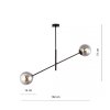 LAMPA WISZĄCA CZARNA KULE DO SALONU POKOJU EMIBIG LINEAR 2 BLACK/GRAFIT