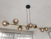 LAMPA WISZĄCA ZŁOTA KULE BIAŁE NAD STÓŁ EMIBIG GRAVITY 8 BL GRAFIT