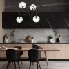 LAMPA WISZĄCA CZARNA KULE SZKLANE NOWOCZESNA EMIBIG ARCHI 4A BL TRANSPARENT oprawa oświetleniowa