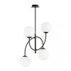 LAMPA WISZĄCA CZARNA KULE SZKLANE NOWOCZESNA EMIBIG ARCHI 4B BL OPAL oprawa oświetleniowa