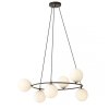 LAMPA WISZĄCA NA KOLE SZKLANE KULE DO SALONU EMIBIG AZURA 6 BL OPAL oprawa oświetleniowa
