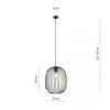 LAMPA WISZĄCA CZARNA METALOWA DRUCIANA EMIBIG ONYX 1 BL oprawa oświetleniowa