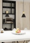 EMIBIG LAMPA WISZĄCA CZARNO ZŁOTA NAD STÓŁ ROSA 1 BL oprawa oświetleniowa