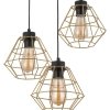 TK LIGHTING DIAMOND GOLD 4451 LAMPA WISZĄCA NA KOLE POTRÓJNA CZARNO ZŁOTA DRUCIANA