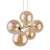 TK LIGHTING ESTERA GOLD 4549 LAMPA WISZĄCA ZŁOTA KLOSZE KULE BURSZTYNOWE