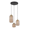 TK LIGHTING 4576 PESCARA LAMPA WISZĄCA NA KOLE CZARNO ZŁOTA BURSZTYNOWA