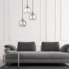 TK LIGHTING DEVI TRANSPARENT 4579 LAMPA WISZĄCA 3 NA KOLE POTRÓJNA CZARNO ZŁOTA SZKLANE KLOSZE
