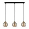 TK LIGHTING DEVI AMBER 4638 LAMPA WISZĄCA LISTWA CZARNO ZŁOTA KLOSZE SZKLANE BURSZTYNOWE