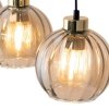 TK LIGHTING DEVI AMBER 4638 LAMPA WISZĄCA LISTWA CZARNO ZŁOTA KLOSZE SZKLANE BURSZTYNOWE