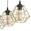 TK LIGHTING DIAMOND NEW BLACK/GOLD LAMPA WISZĄCA 3 PL LISTWA