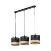 TK LIGHTING 4769 PAGLIA NEW BLACK LAMPA WISZĄCA CZARNA NA LISTWIE CZARNY ABAŻUR RATTAN EKO NATURAL BOHO