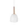 TK LIGHTING NORD WHITE 4868 LAMPA WISZĄCA BIAŁA Z DREWNEM METALOWA NAD STÓŁ