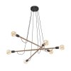 TK LIGHTING HELIX WOOD ORZECH LAMPA WISZĄCA 6 PŁ