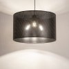 TK LIGHTING MORENO 4990 LAMPA WISZACA CZARNA DUŻY ABAŻUR 50CM