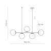 TK LIGHTING CELESTE 6219 LAMPA WISZĄCA CZARNA KLOSZE KULE BIAŁE