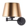 TK LIGHTING GLORY GOLD 6482 KINKIET NA WYSIĘGNIKU CZARNO ZŁOTY Z WŁĄCZNIKIEM