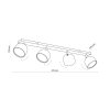 TK LIGHTING ALTEA BLACK LAMPA SUFITOWA 4 PŁ + ŻARÓWKI