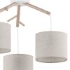 TK LIGHTING ALBERO LINEN 6556 LAMPA WISZĄCA BIAŁA Z ABAŻURAMI DREWNIANA NATURAL ECO