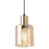 TK LIGHTING SIERRA GOLD 6665 LAMPA WISZĄCA CZARNO ZŁOTA BURSZTYOWY KLOSZ