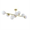 LIGHT PRESTIGE DORADO LP-002/8P LAMPA WISZĄCA ZŁOTA SZKLANE KULE BIAŁE KLOSZE
