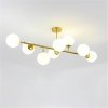 LIGHT PRESTIGE DORADO LP-002/8P LAMPA WISZĄCA ZŁOTA SZKLANE KULE BIAŁE KLOSZE