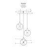 LIGHT PRESTIGE PUERTO LP-004/3P GD LAMPA WISZĄCA ZŁOTA SZKLANE KULE POTRÓJNA NA KOLE